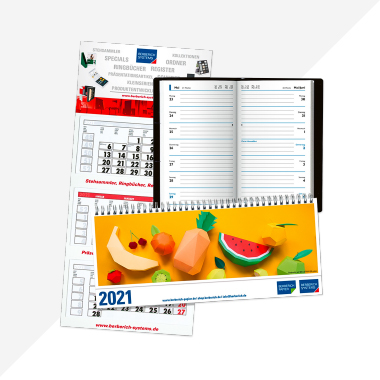 Buchkalender, Kalender, individuelle Wandkalender, 3-Monatskalender, 4-Monatskalender, Berberich Systems